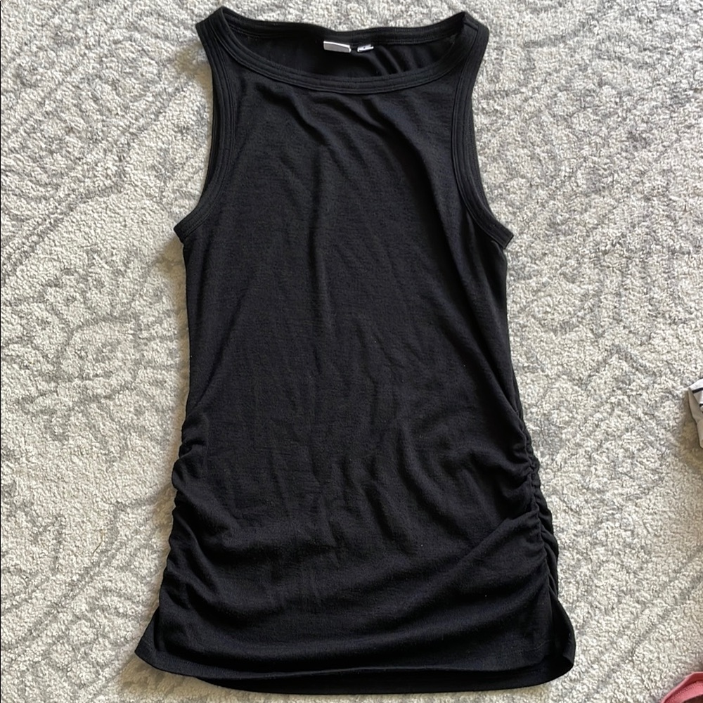 GAP Black Maternity Ruched Tank Top